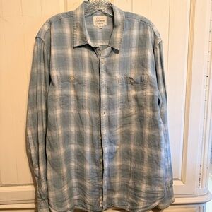 Lucky Brand Light Blue Plaid Shirt